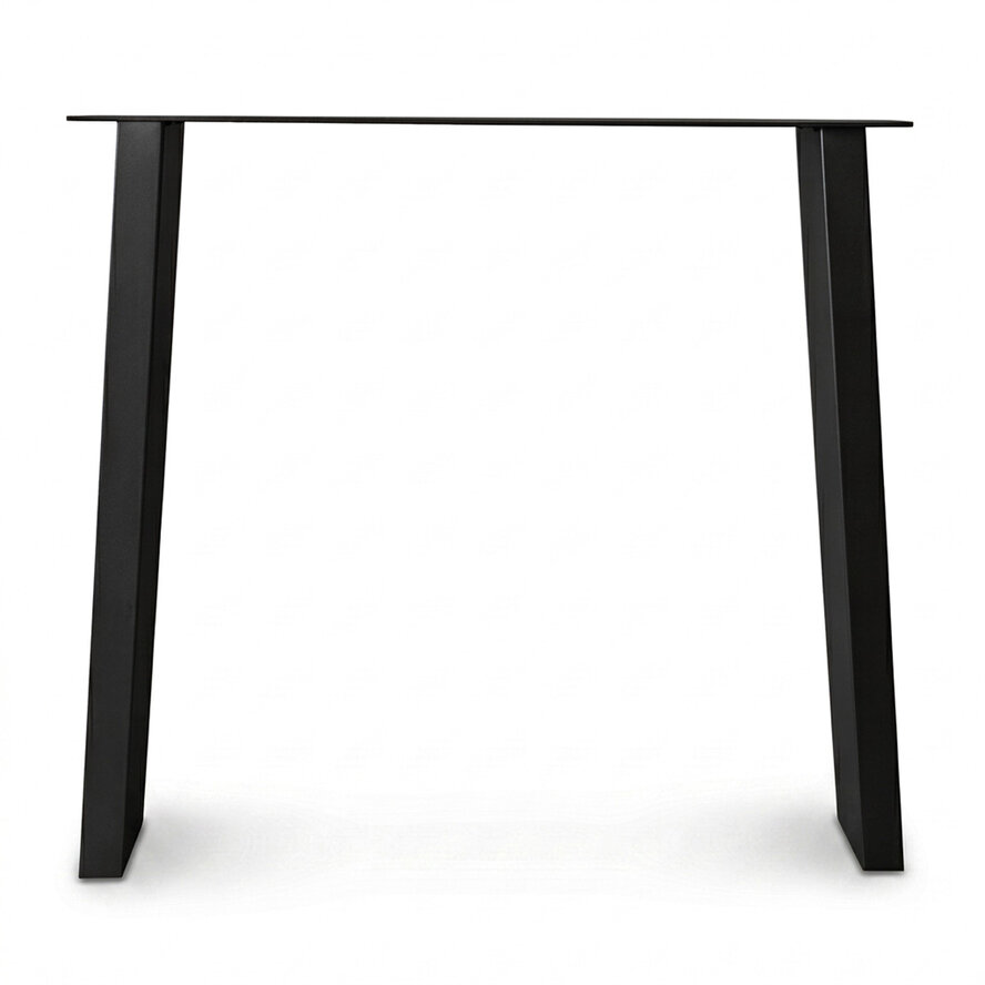 Zwarte stalen N-poten taps (set) - voor buiten - verzinkt & gecoat metaal - 4x10 cm - hoogte: 72 cm - breedte : 80 cm - schuine N-tuintafel poot Zwarte stalen N-poten taps (set) - voor buiten - verzinkt & gecoat metaal - 4x10 cm - hoogte: 72 cm - breedte : 80 cm - schuine N-tuintafel poot