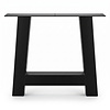Zwarte stalen A-poten (set) - voor buiten - verzinkt & gecoat metaal - 10x10 cm - hoogte: 72 cm - breedte (montageplaat): 78 cm - U-tuintafel poot Zwarte stalen A-poten (set) - voor buiten - verzinkt & gecoat metaal - 10x10 cm - hoogte: 72 cm - breedte (montageplaat): 78 cm - U-tuintafel poot