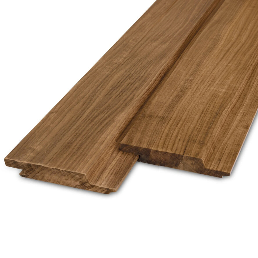 Thermo fraké enkel blokprofiel (mes en groef) - 21x160 mm - geschaafd - blokprofiel (T&G) - thermisch gemodificeerd frake hout KD 8-12% Thermo fraké enkel blokprofiel (mes en groef) - 21x160 mm - geschaafd - blokprofiel (T&G) - thermisch gemodificeerd frake hout KD 8-12%