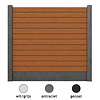 Composiet schutting - teak look - zelfbouw schutting met betonpalen en onderplaat - grijs/wit, antraciet of gecoat beton - 200x200 cm - houtcomposiet zelfbouw schutting Composiet schutting - teak look - zelfbouw schutting met betonpalen en onderplaat - grijs/wit, antraciet of gecoat beton - 200x200 cm - houtcomposiet zelfbouw schutting