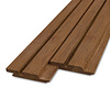 Thermo tauari dubbel blokprofiel (50/50) (mes en groef) - 21x115 mm - geschaafd - blokprofiel (T&G) - thermisch gemodificeerd tauari hout KD 8-12%