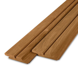 Thermo ayous dubbel blokprofiel (70/30) (mes en groef) - 21x115 mm - geschaafd - KD