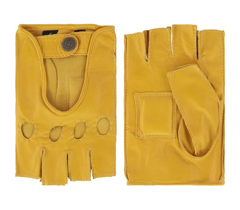 Sydney - Leather men's driving gloves with half fingers