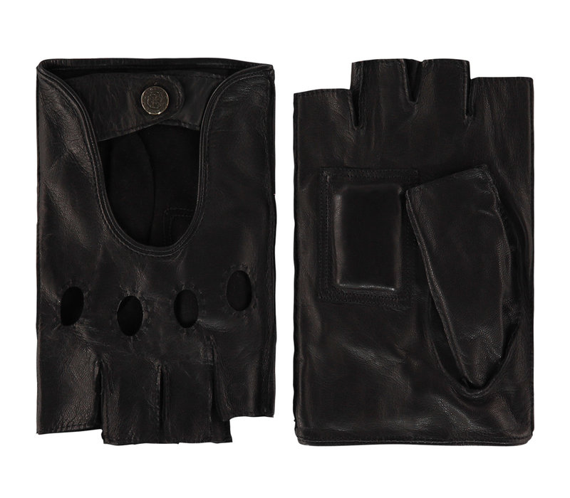 Minneapolis - Leather driving gloves for men with half fingers