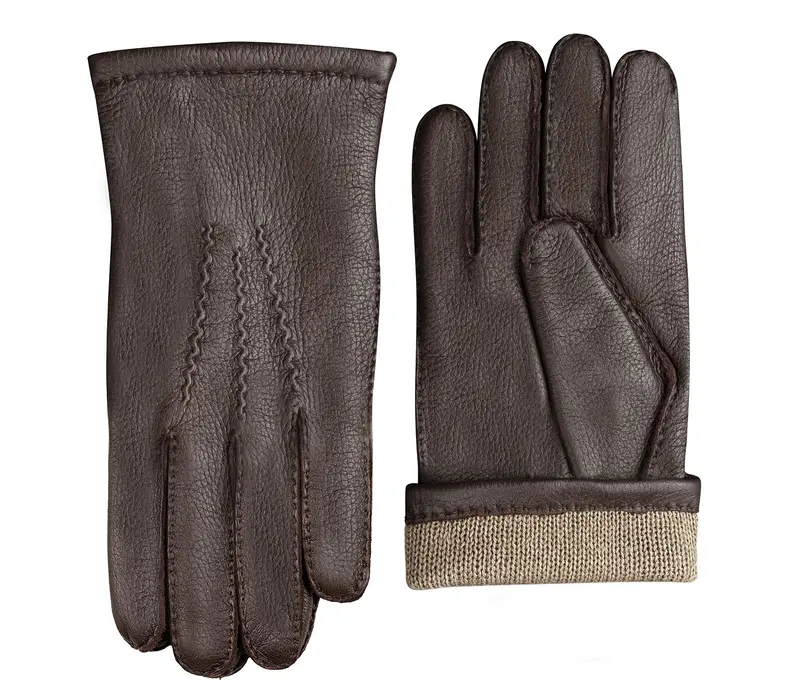 Exclusive men's gloves made of Elk leather model Bedale