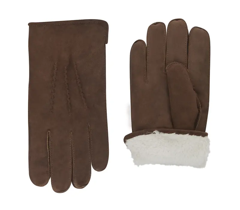 Esbjerg - Suede lammy-look men's gloves