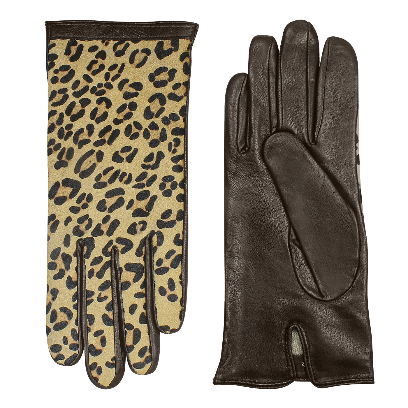 Prints mit Leder Modell Laimböck Isaba Leoparden Damenhandschuhe -