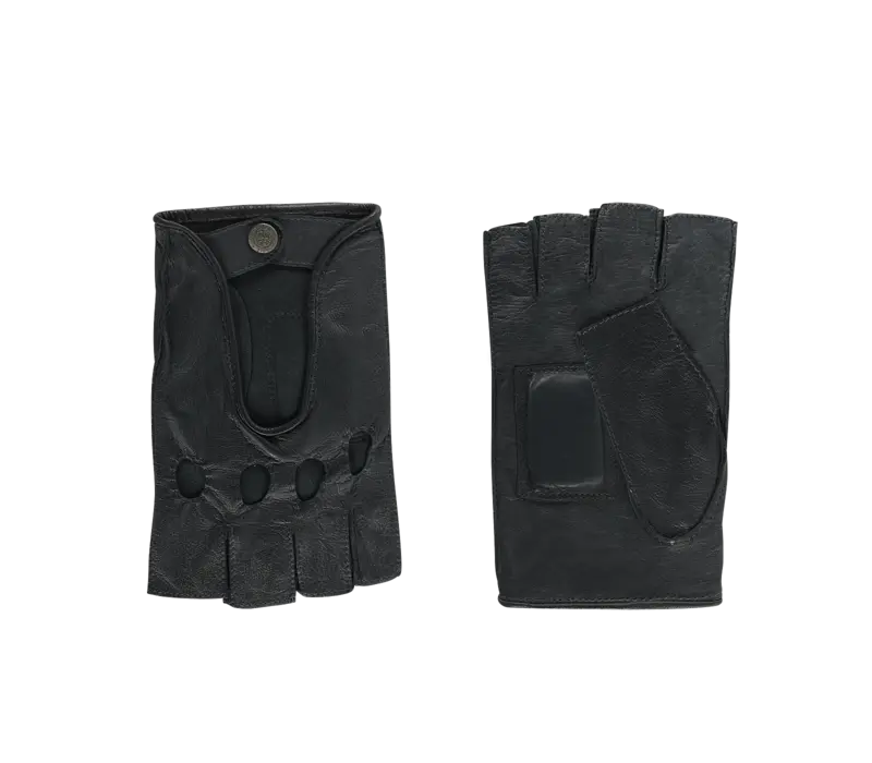 Sydney - Leather men's driving gloves with half fingers