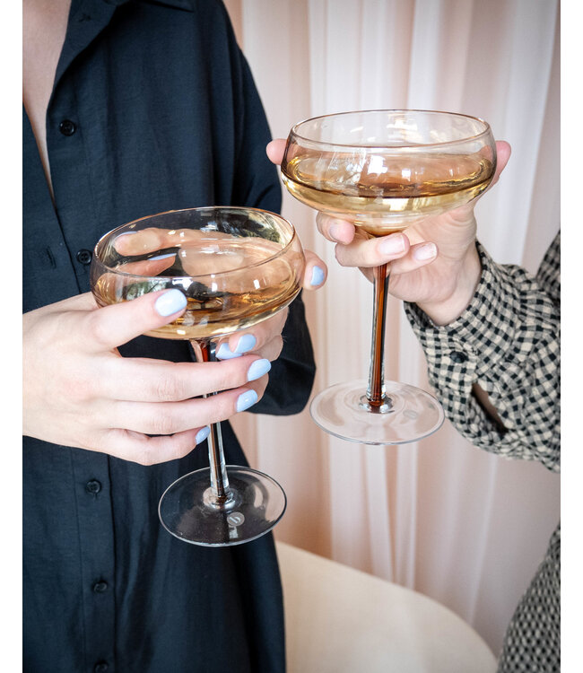 Broste Cocktailglas Amber, set van 2