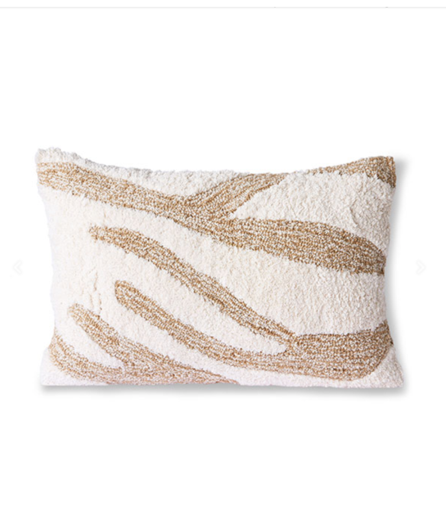 HKliving Fluffy cushion white/beige (35x55)