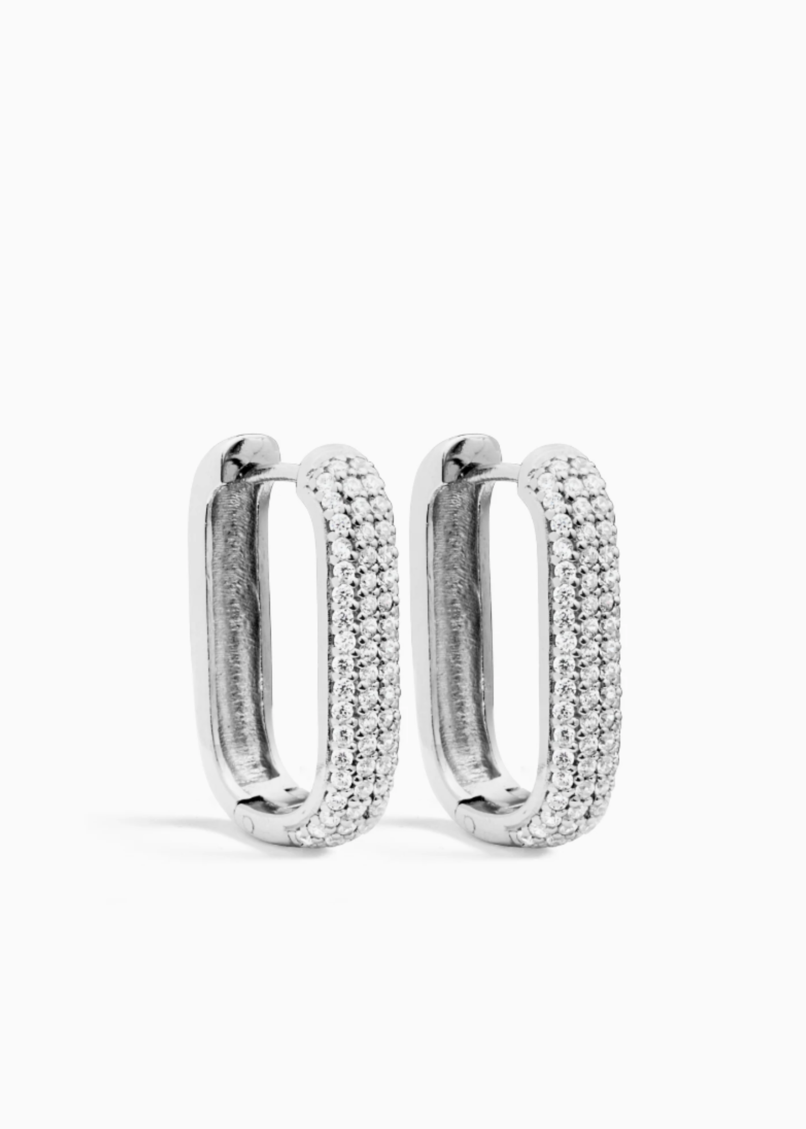 Eline Rosina Icon pave hoops silver