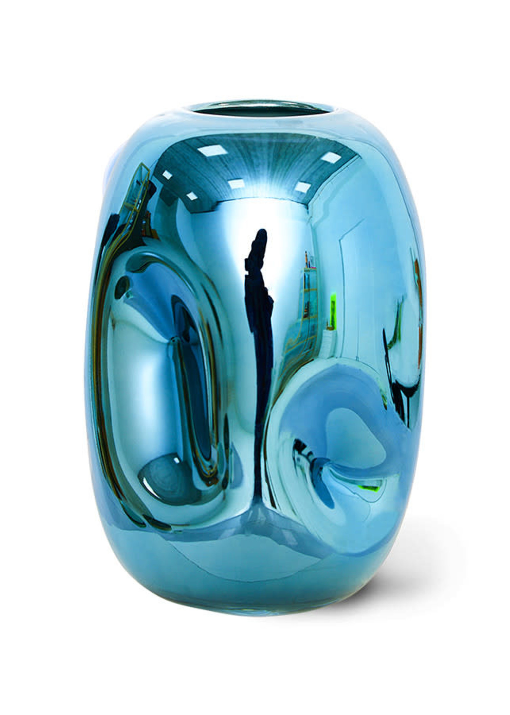 HKliving Objects: blue chrome glass vase