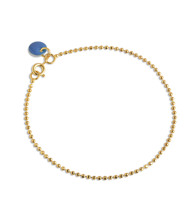 Enamel Bracelet Ball Chain Blue
