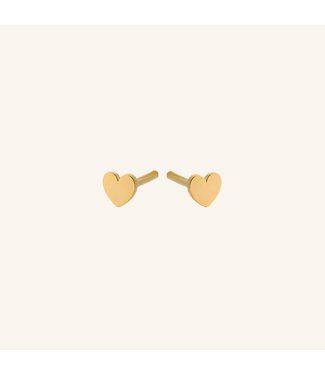 Pernille Corydon Mini Heart Earsticks - Gold plated