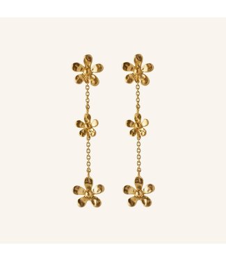 Pernille Corydon Wild Poppy Earrings Gold Plated