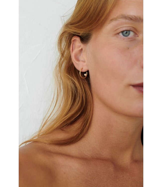 Pernille Corydon Pearl Globe Hoops Silver