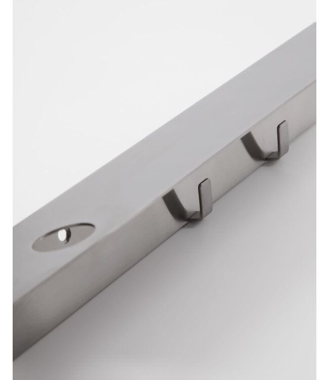 Meraki Bottle hanger with hooks, Brushed silver finish
