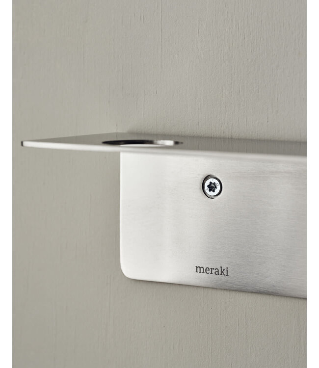 Meraki Bottle hanger with hooks, Brushed silver finish