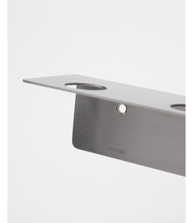 Meraki Bottle hanger with hooks, Brushed silver finish