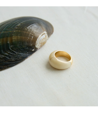 Adorn Gold-Vermeil white  natural ring / MOON