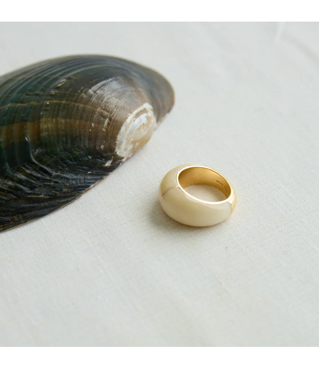 Adorn Gold-Vermeil white  natural ring / MOON