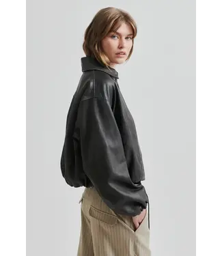 Second Female Lato Leather Bomber Jacket / size L