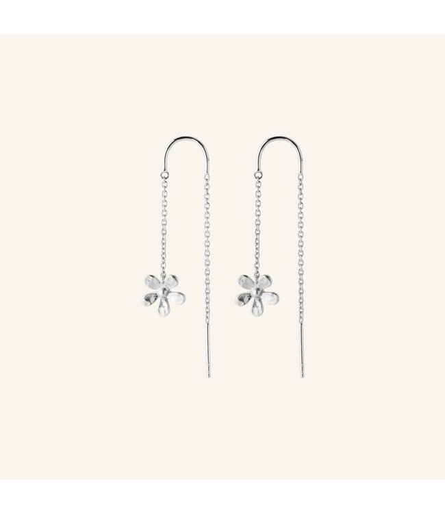 Pernille Corydon Wild Poppy Earchains Silver