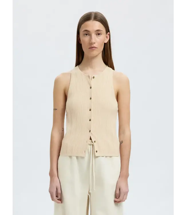 Selected Femme Trixie SL Knit Button Top