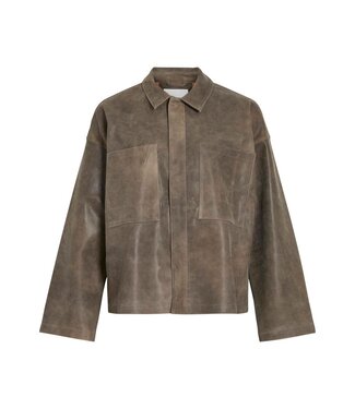 Rouge Edit Nila ls leather overshirt