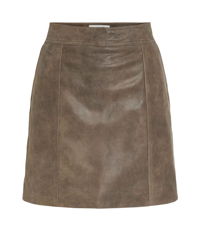 Rouge Edit Nila hw short leather skirt