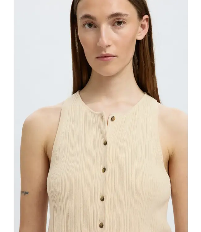 Selected Femme Trixie SL Knit Button Top