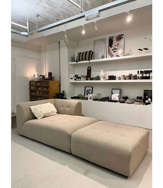 HKliving Vint couch, element hocker, boucle taupe / SHOWROOM MODEL