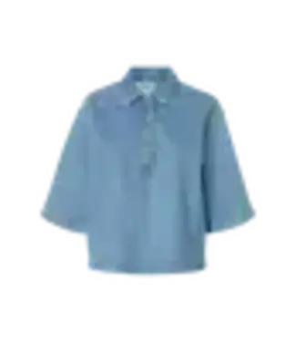Selected Femme Liva Kori 2/4 Boxi Polo Denim Shirt