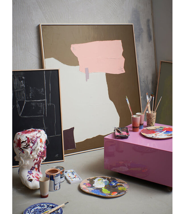 HKliving Abstract painting mustard/nude 100x120cm