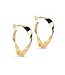 Enamel Hoops, Scarlet Large / gold plated  / 38 mm