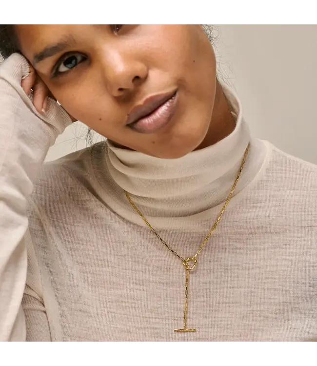 Enamel Necklace, Noel, gold plated 50 cm