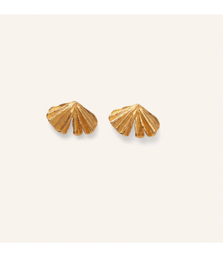 Pernille Corydon Autumn Leaf Earsticks - Gold recycled sterling silver