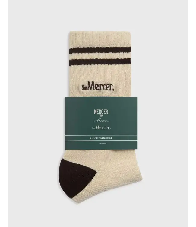 Mercer Amsterdam The Mercer Socks Stripe - Offwhite/Brown 39-42