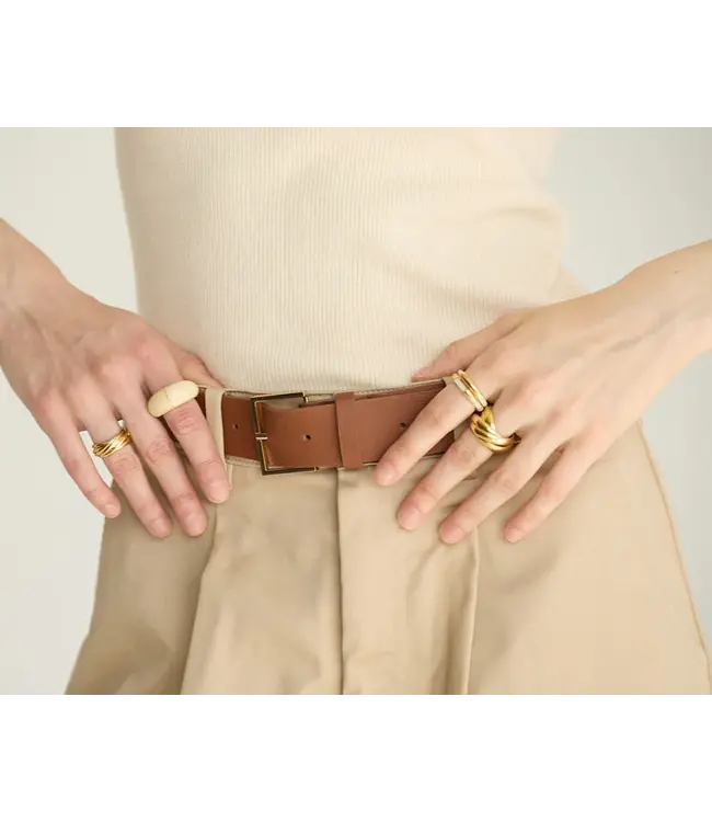 Adorn Gold-Vermeil white  natural ring / MOON