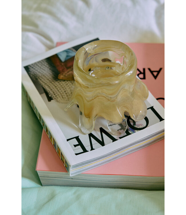 HKliving Candle holder low, cream