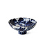 HKliving Ceramic bowl on base, indigo