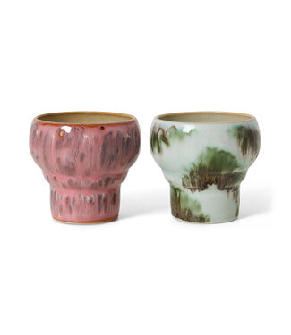 HKliving 70s ceramics: lungo mugs, expression, set of 2