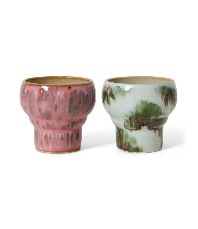 HKliving 70s ceramics: lungo mugs, expression, set of 2