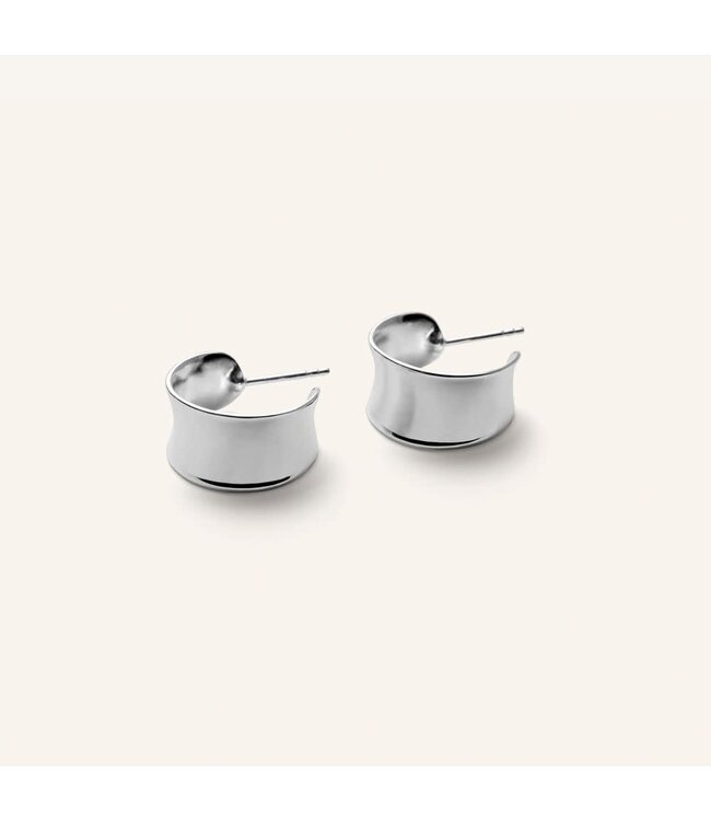 Pernille Corydon Reflection Hoops -Silver brass