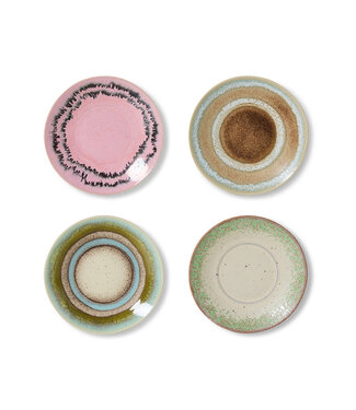 HKliving 70s ceramics: saucers doodle, set of 4