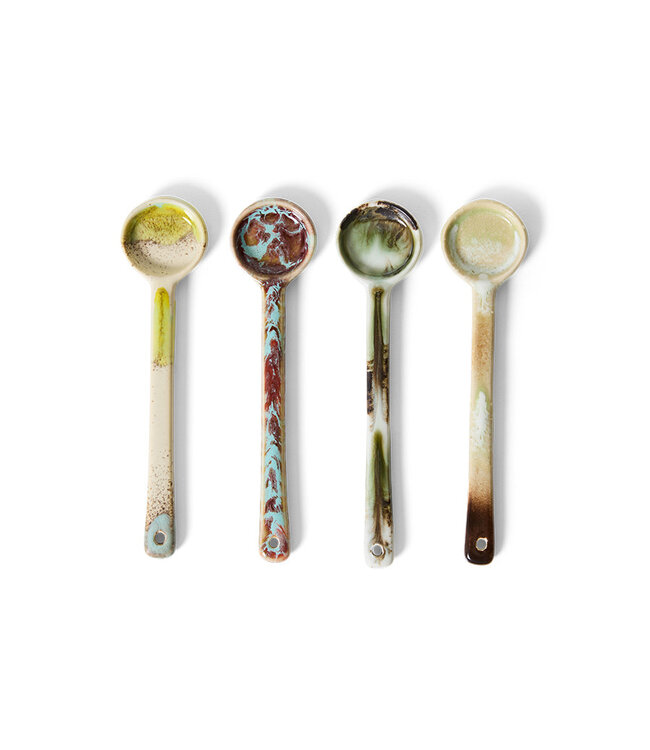 HKliving 70s ceramics: spoons blend, M, set of 4