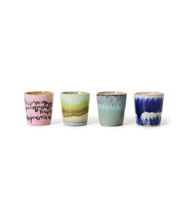 HKliving 70s ceramics: egg cups vibrance, set of 4