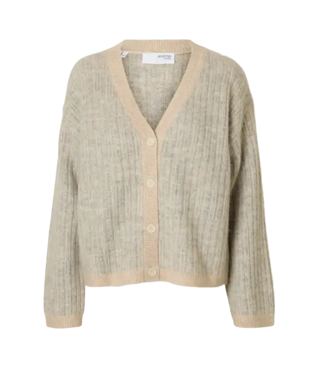 Selected Falva Knit Stripe V-cardigan