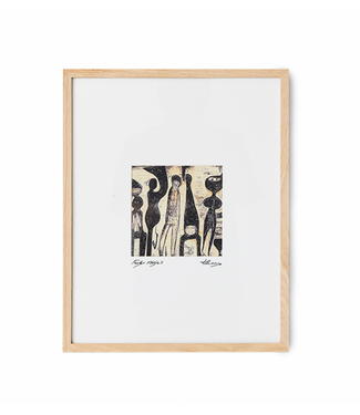 HKliving Framed artwork, funky ninja's (40x50cm)