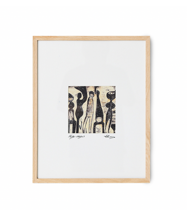 HKliving Framed artwork, funky ninja's (40x50cm)